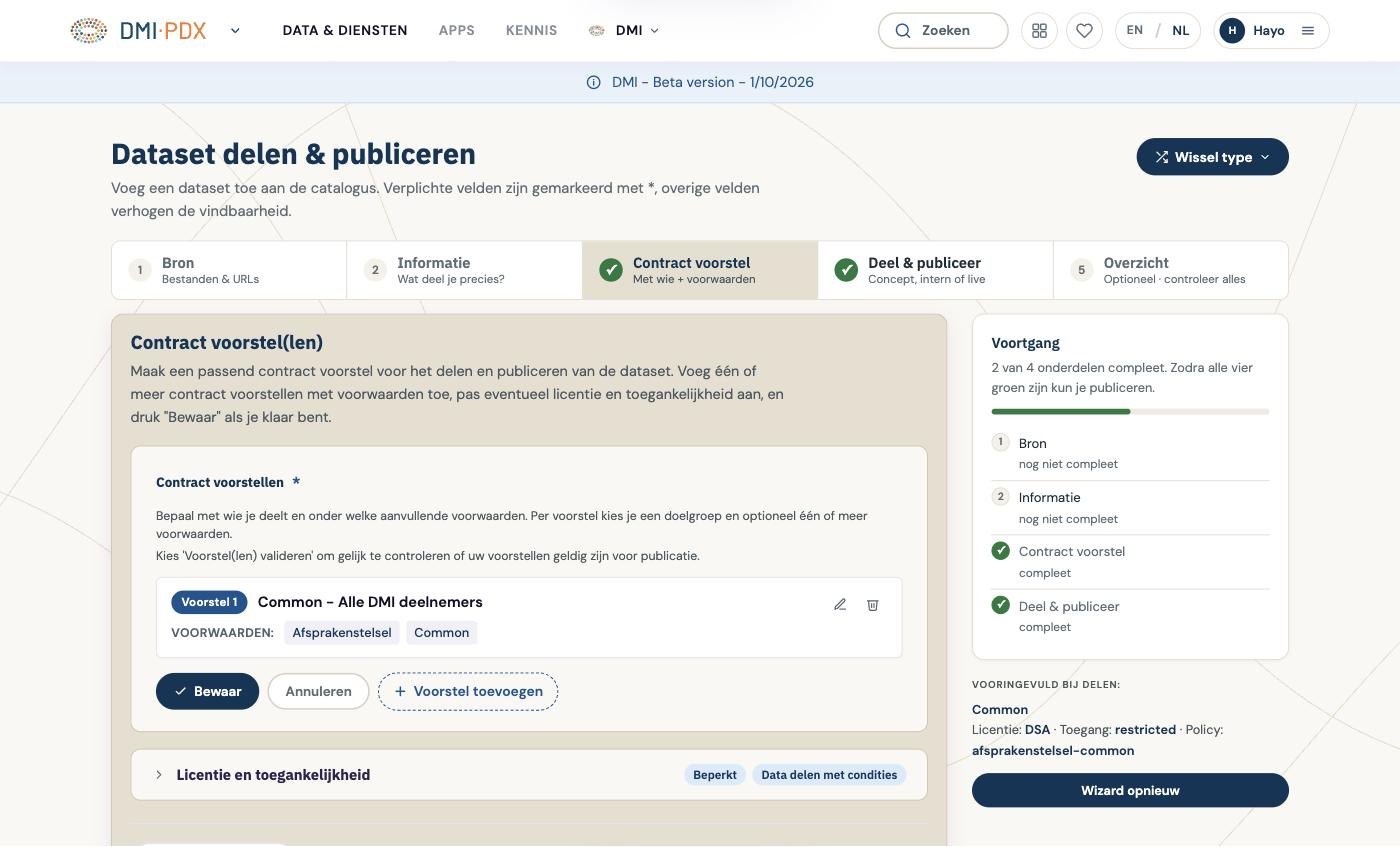 Een contract voorstel kiezen
